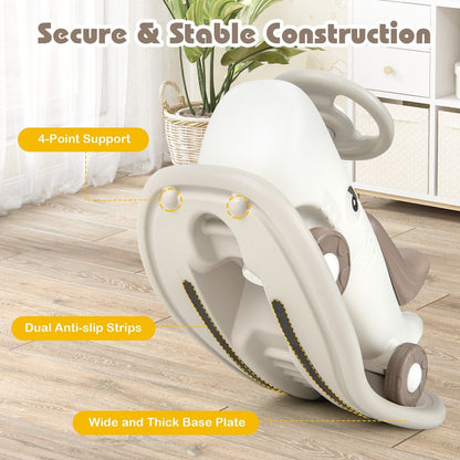 COSTWAY Kids 3-In-1 Convertible Rocking Horse & Sliding Car Indoor Outdoor