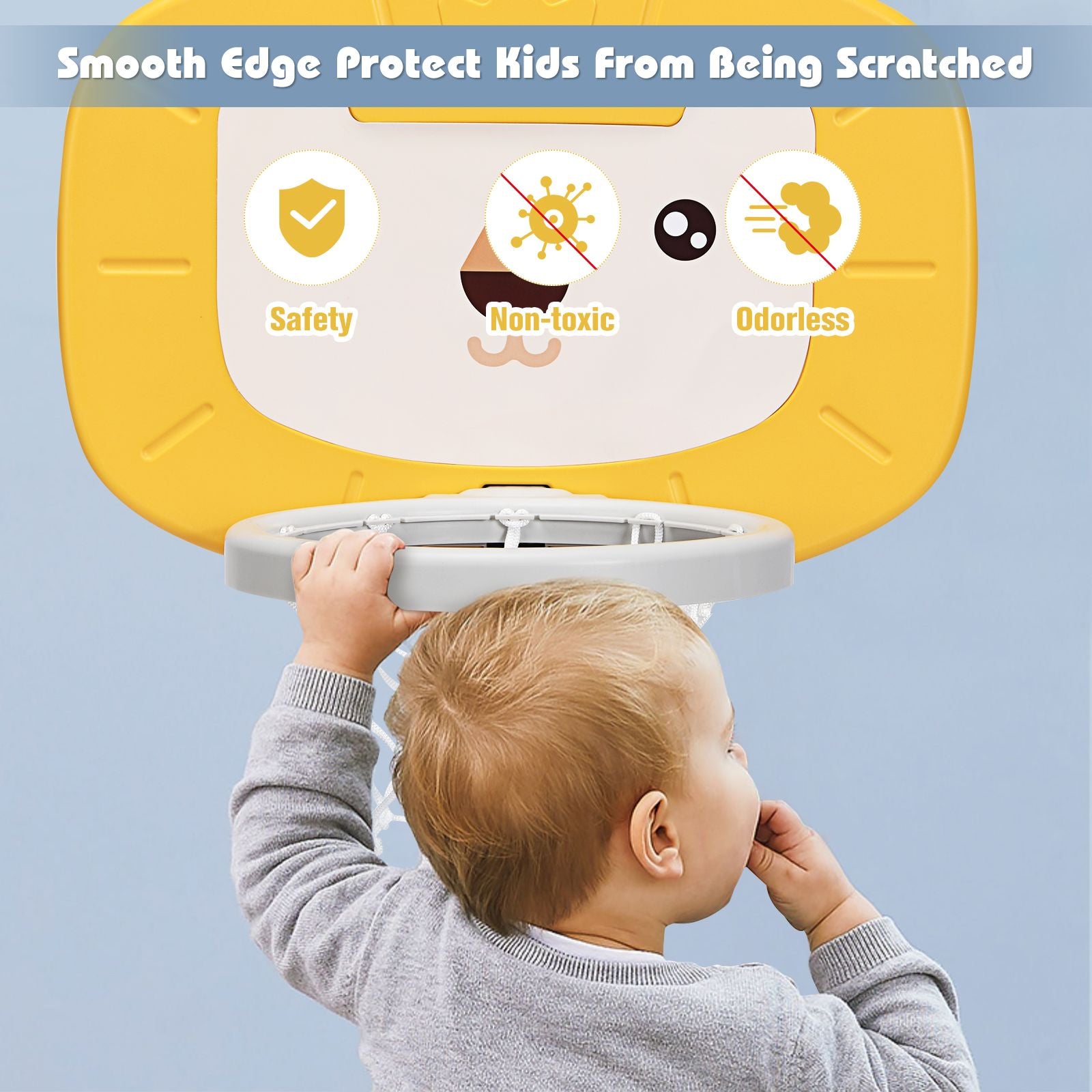 3-In-1 Basketball Hoop Set Stand with 5 Adjustable Height Levels