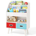 COSTWAY Kids Bookshelf Wooden Children’S Book Display Rack 3-Tier Bookshelves