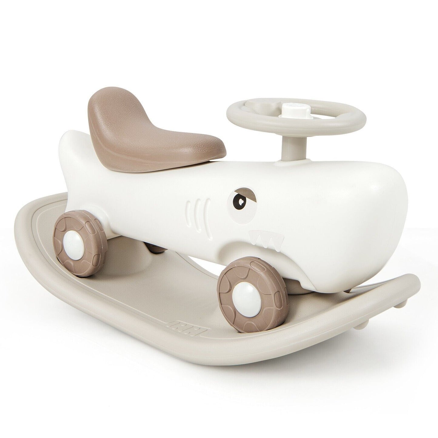 COSTWAY Kids 3-In-1 Convertible Rocking Horse & Sliding Car Indoor Outdoor