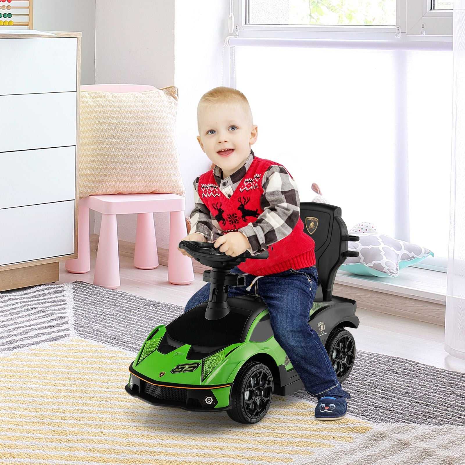 Kids Licensed Lamborghini Ride on Car with Push Handle