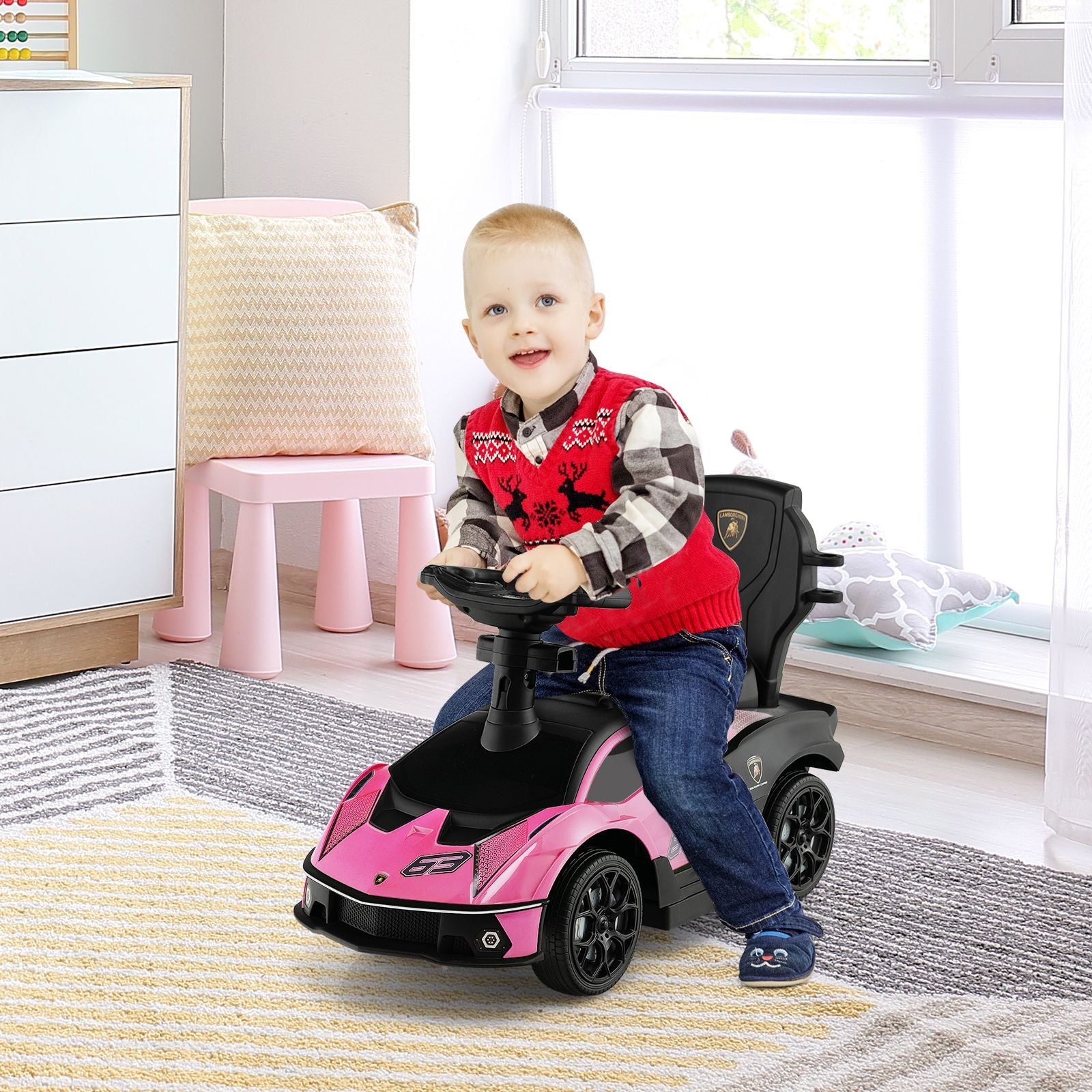 Kids Licensed Lamborghini Ride on Car with Push Handle